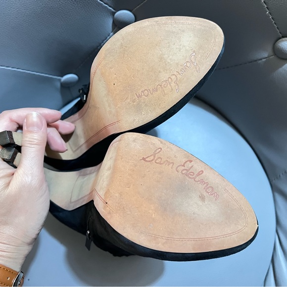 Sam Edelman Black Stilettos Suede Ankle Booties-size 8 - Picture 13 of 13